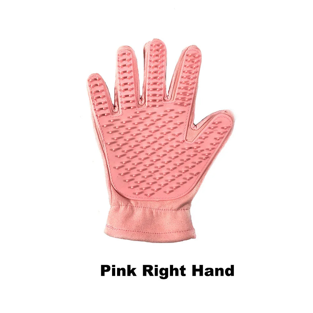 Cute Suede Silicone Cat Dog Pet Deshedding Brush Glove for Animal Wool Combing Cats Pet Hair Glove Pet Grooming Glove GL0001