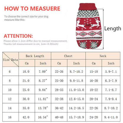 Cute Pet Dog Sweater for Small Dogs Winter Warm Puppy Cat Clothes Dachshund Pullover Mascotas Costume Clothing Roupa Cachorro