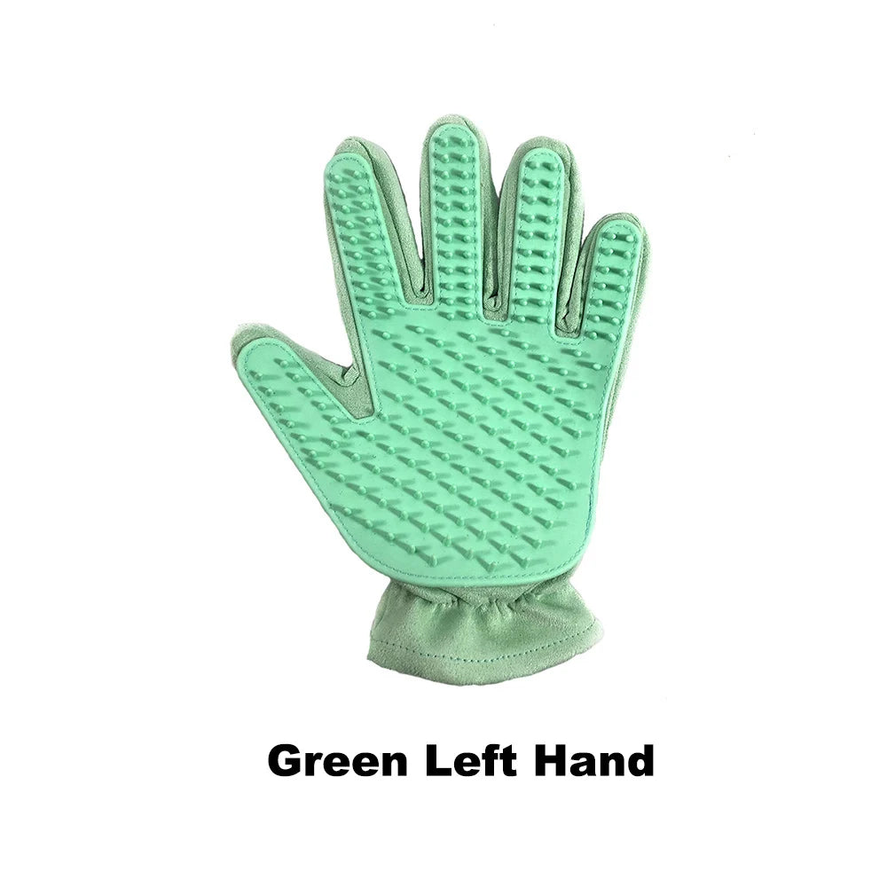 Cute Suede Silicone Cat Dog Pet Deshedding Brush Glove for Animal Wool Combing Cats Pet Hair Glove Pet Grooming Glove GL0001